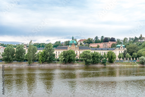 Straca Academy from Moldava riverside,Prague, Czech Republic