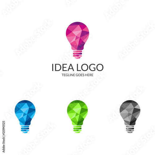 Idea logo. Lamp logo. 4 versions 