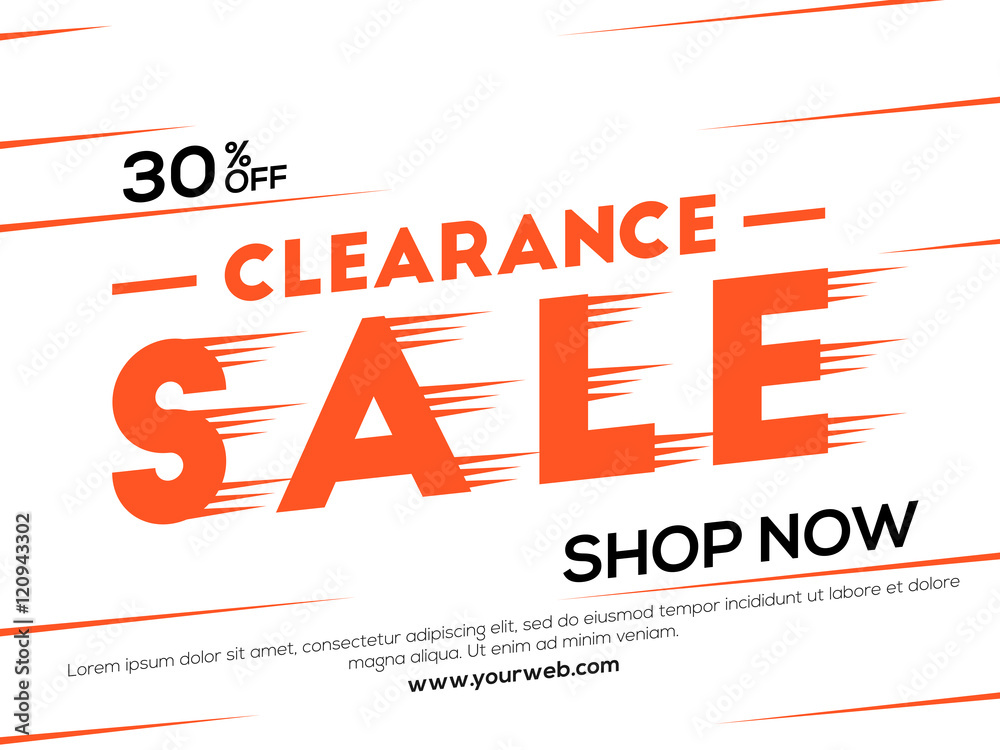 Clearance Sale Poster, Banner or Flyer design. Stock Vector