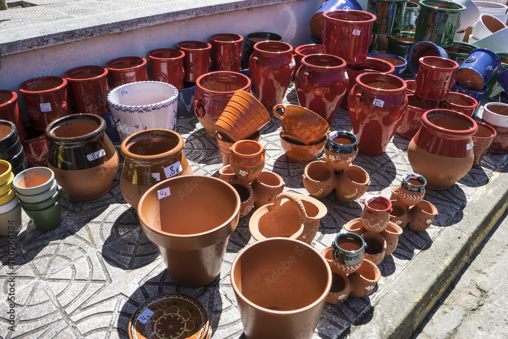 mud vessel handmade in a traditional medieval shop, crafts in Sp mud vessel handmade in a traditional medieval shop, crafts in Sp