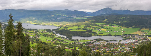Arerial panoramic view of Voss, Hordaland, Norway photo