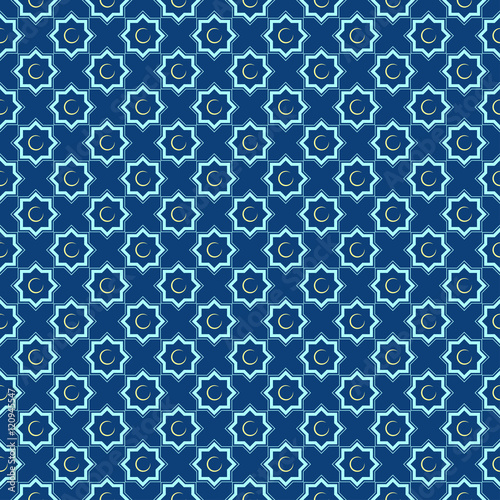 Fototapeta Naklejka Na Ścianę i Meble -  Seamless patterns. Background with seamless pattern in islamic style. Illustration