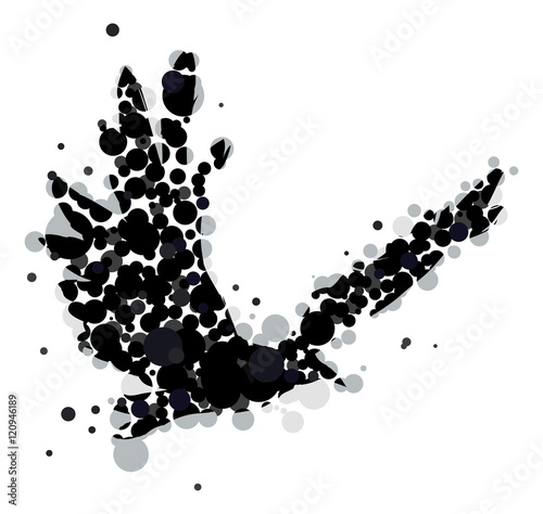 Abstract crow or raven in flight