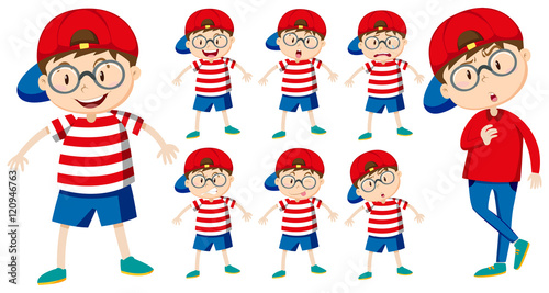 Boy with different emotions
