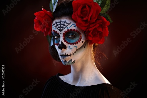 Fotografie Scary woman in halloween makeup