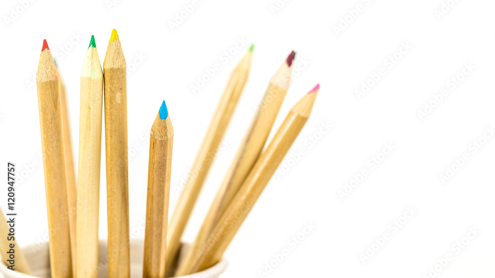 
color pencils isolated on white background

