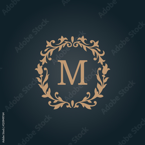 Vintage monogram template