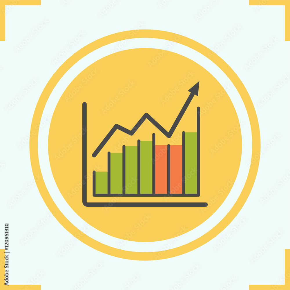 Income growth chart color icon Income growth chart color icon