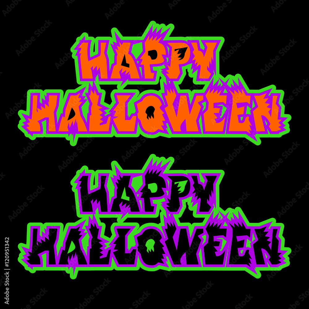 Fototapeta Halloween sign holiday greeting and original text. Vector illustration.