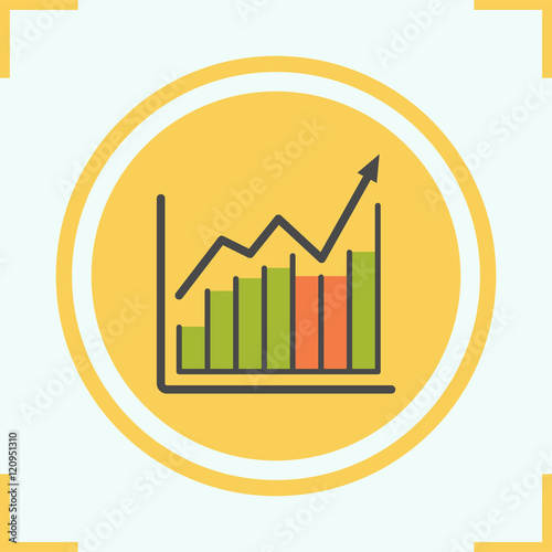 Income growth chart color icon