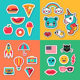 Trendy fashion chic patches, pins, badges and stickers design se