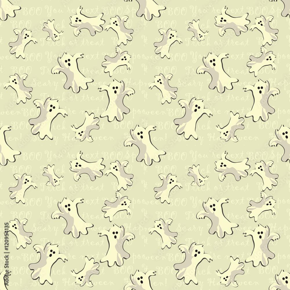 Halloween pattern with ghosts.