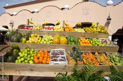 Exotic fruit stall outdoors