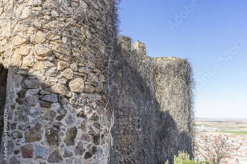 Scenic medieval castle town of Consuegra in Toledo, Spain