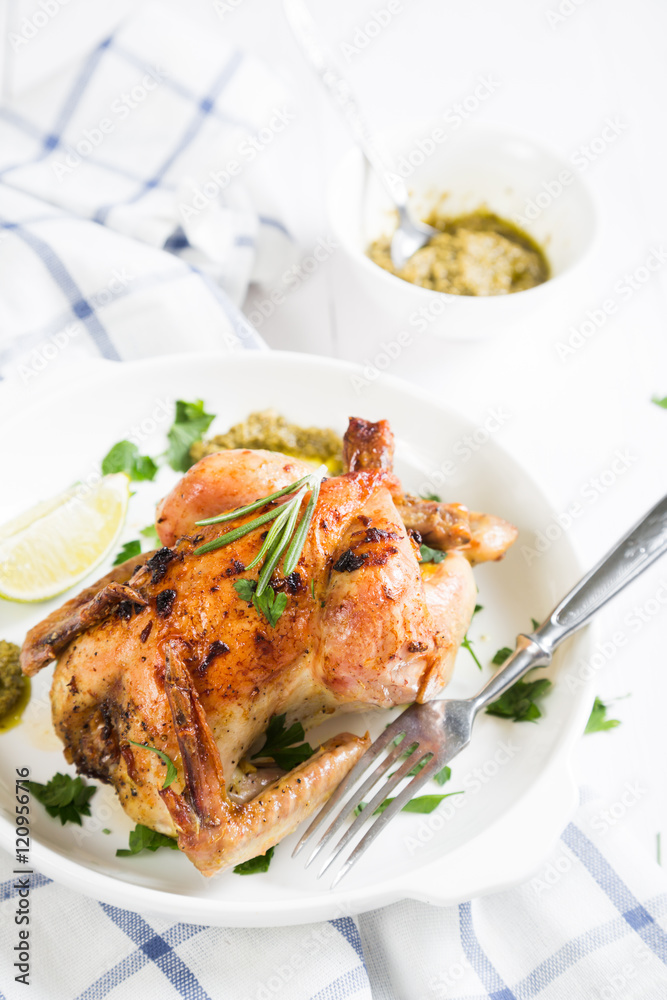 Roast chicken with herbs and spices Roast chicken with herbs and spices
