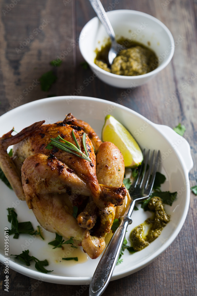 Roast chicken with herbs and spices Roast chicken with herbs and spices