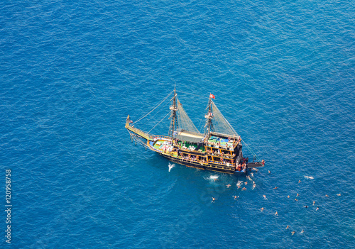 Partry boat. Alanya, Turkey. photo