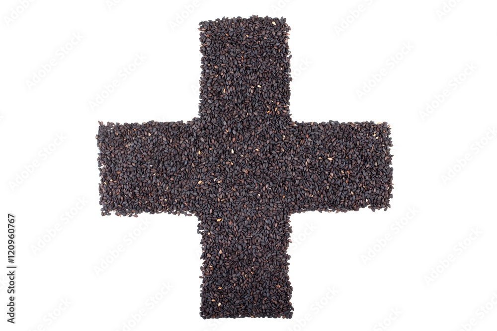 Obraz premium black sesame in cross sign