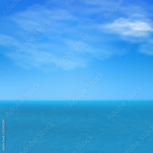 Summer sea view background. blue sky, shadows. Vacation illustration.