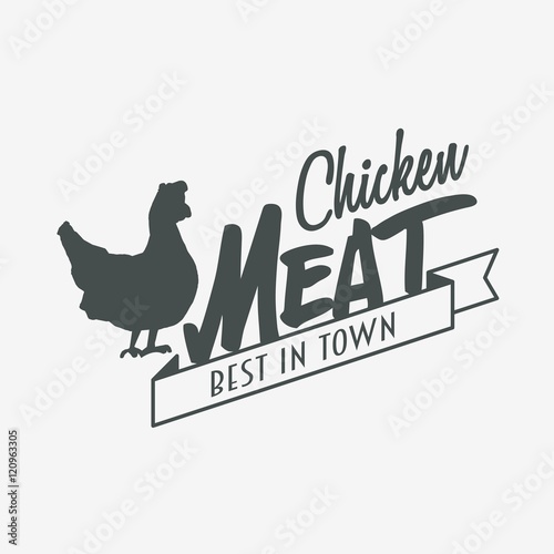 Chicken meat logo or label design template