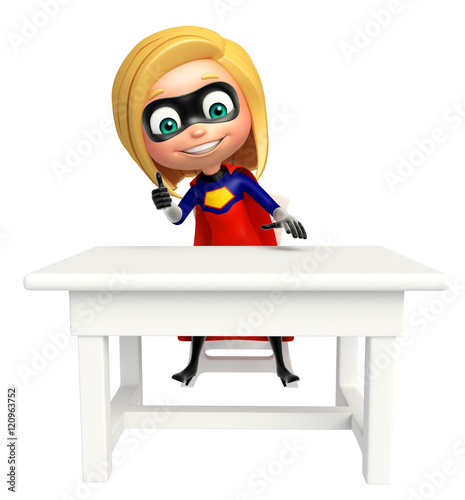 Платно supergirl with Table and chair