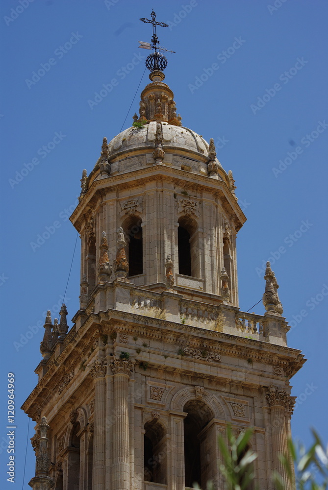 The bell tower of The Assumption of the Virgin Cathedral in Jaen, Spain