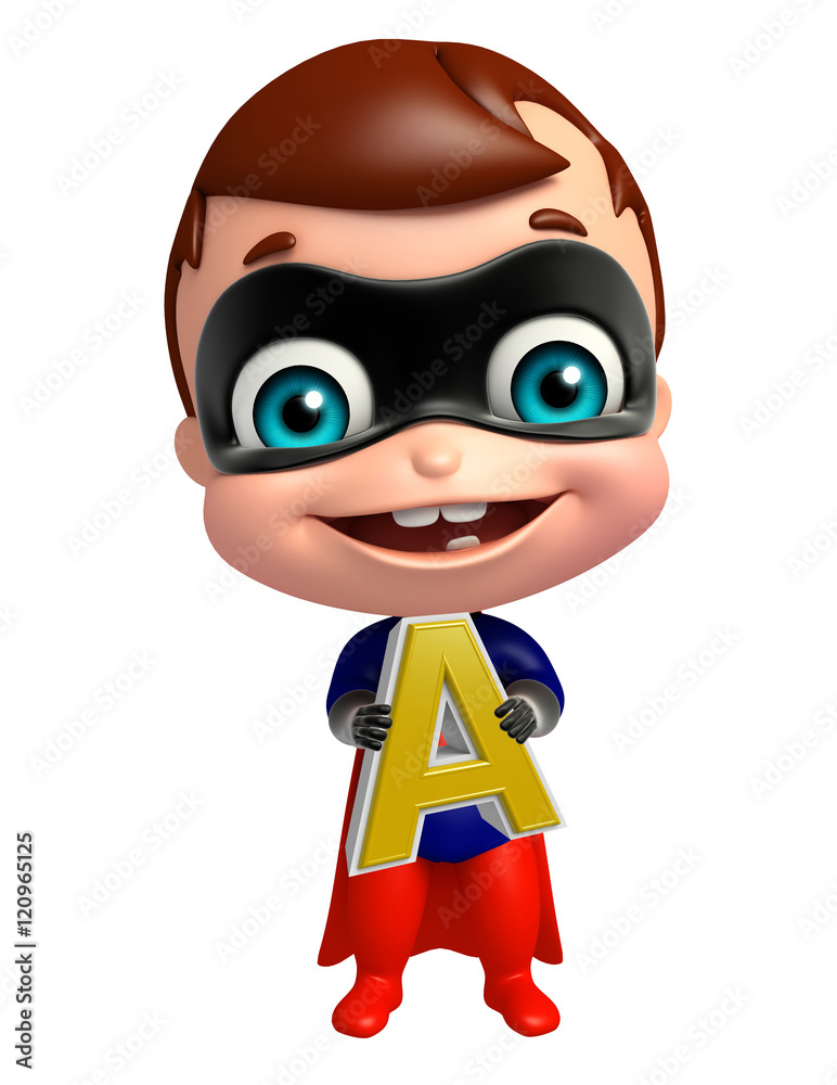 cute superbaby with A alphabate