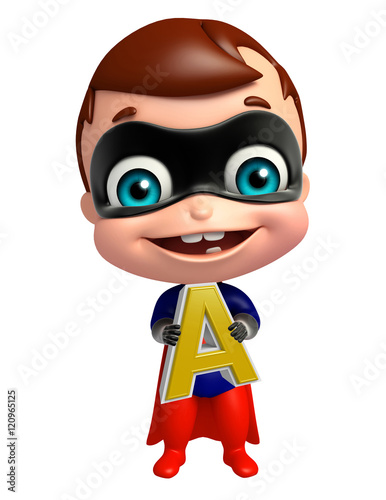 cute superbaby with A alphabate © visible3dscience