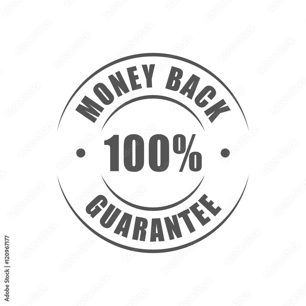 Money back 100% guarantee round logo
