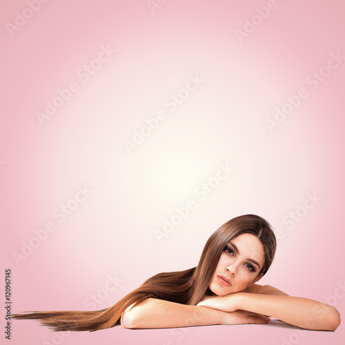 Beautiful young girl with l...