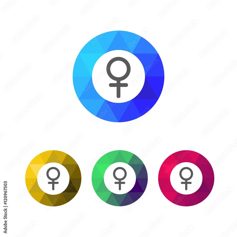 Modern Low Poly Ring Female Symbol Icons Modern Low Poly Ring Female Symbol Icons