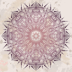 Foto auf Leinwand Mandala Decorative mandala in ethnic retro style  © ennona
