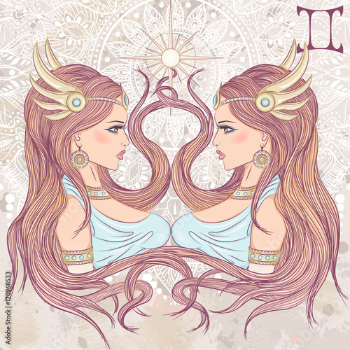 Astrological sign of Gemini as a portrait of beautiful girls