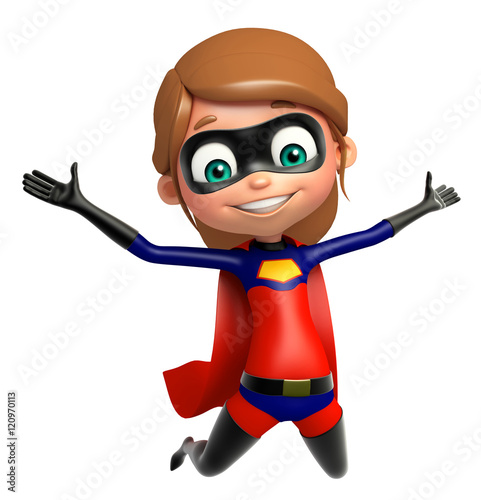 Fotografi supergirl with Funny pose