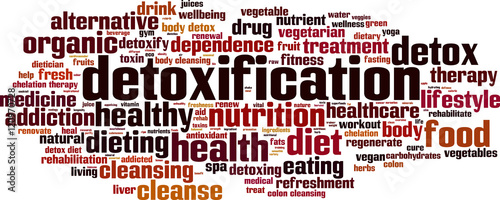 Detoxification word cloud concept. Vector illustration photo