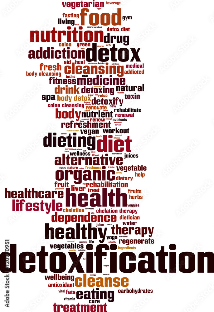 Obraz premium Detoxification word cloud concept. Vector illustration