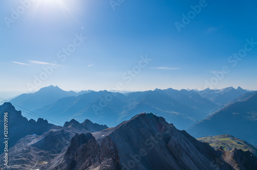 Beautiful view from the mountain Valluga, Lechtal alps, Austria