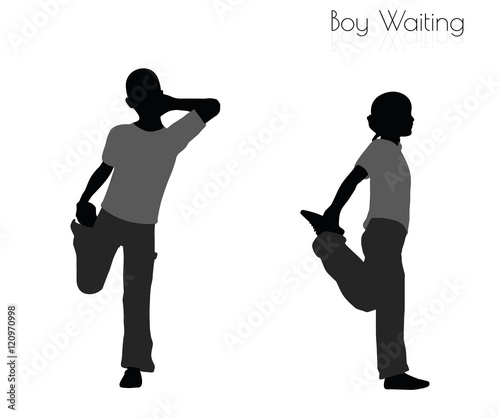 boy in Waiting pose on white background