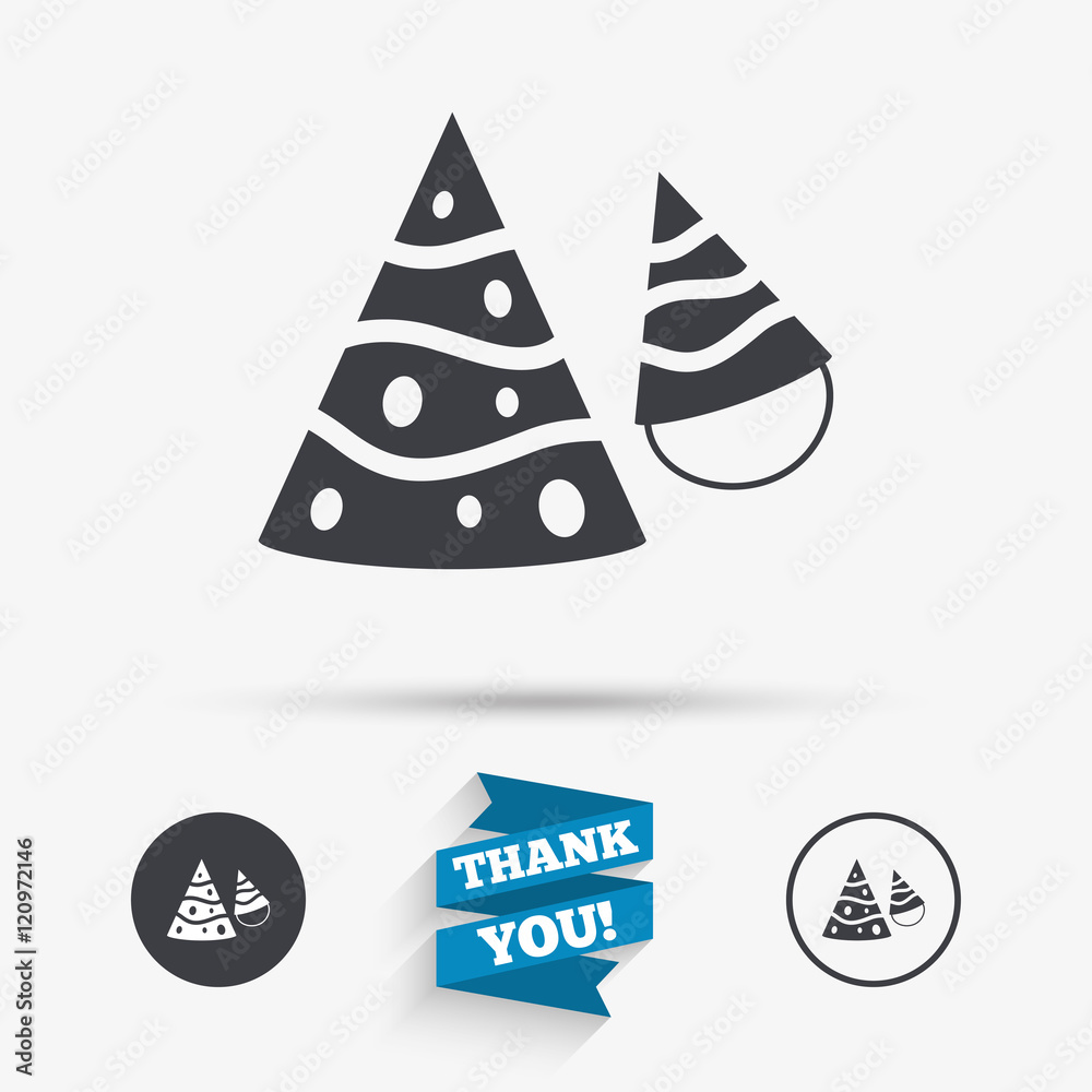 Party hat sign icon. Birthday celebration symbol Party hat sign icon. Birthday celebration symbol
