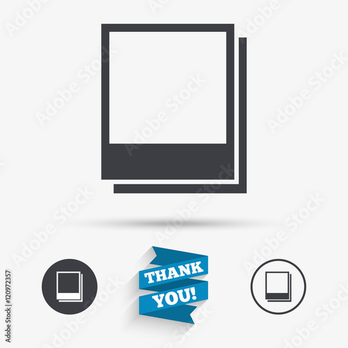 Photo frames template icon. Empty photography.