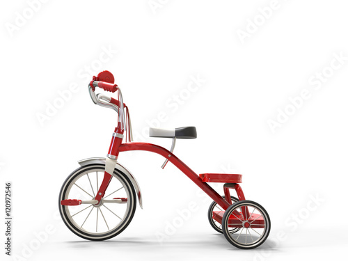 Red tricycle - side view photo