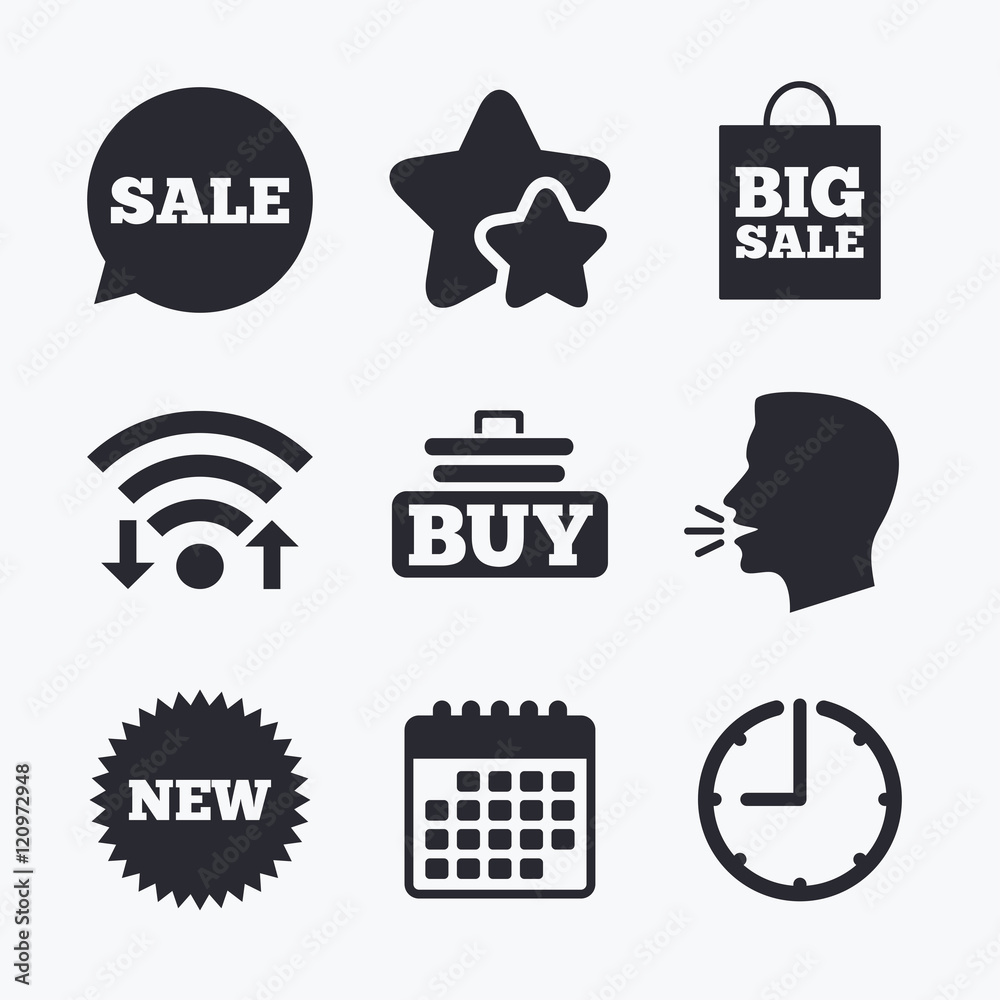 Sale speech bubble icon. Buy cart symbol