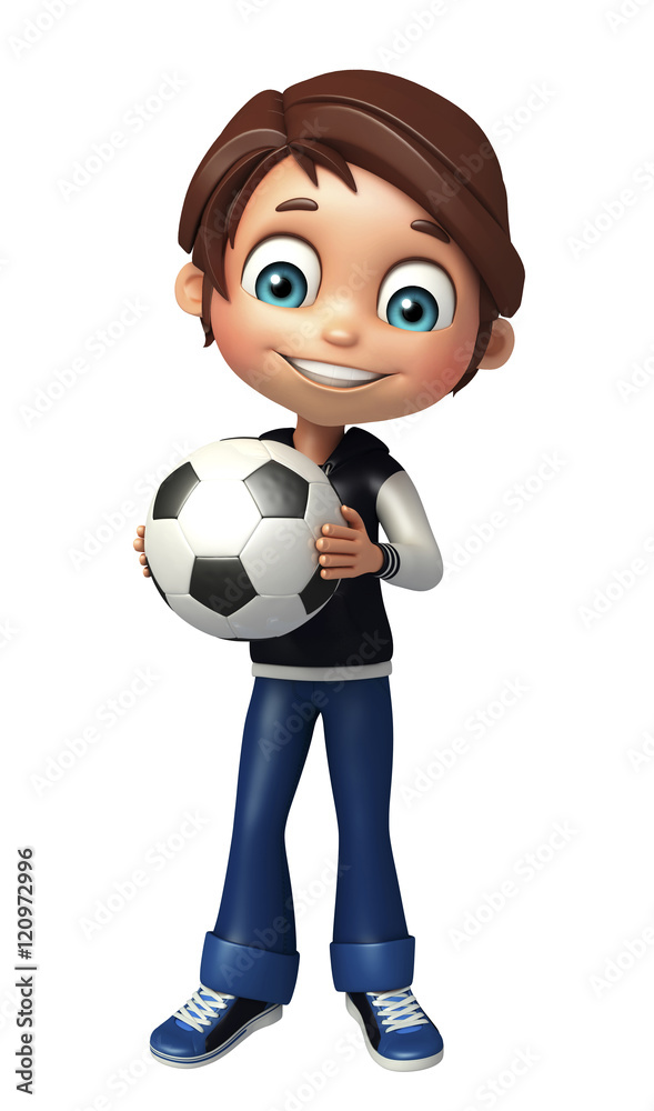 kid boy with football kid boy with football