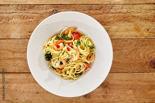 Speciality prawn pasta for a delicious starter