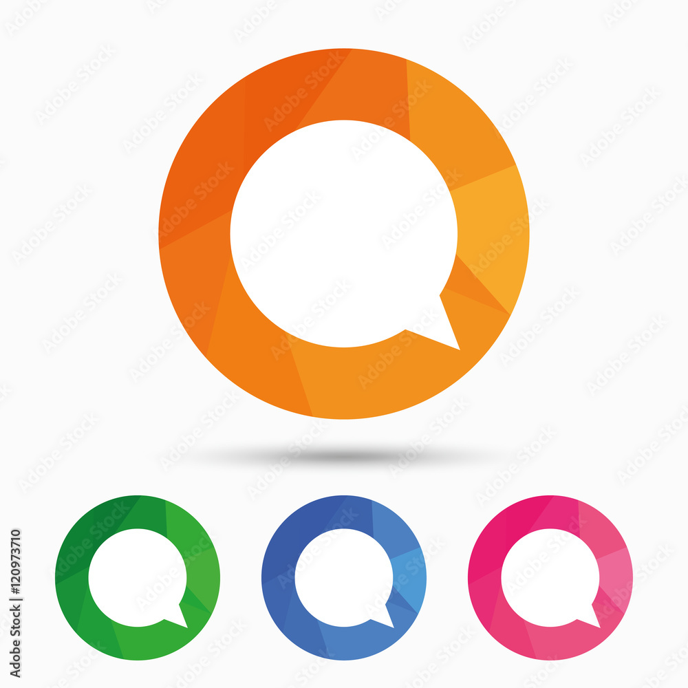 Chat sign icon. Speech bubble symbol. Chat sign icon. Speech bubble symbol.