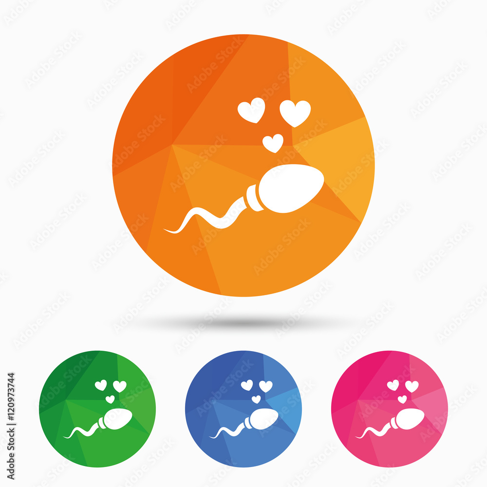 Fototapeta premium Sperm sign icon. Fertilization symbol.