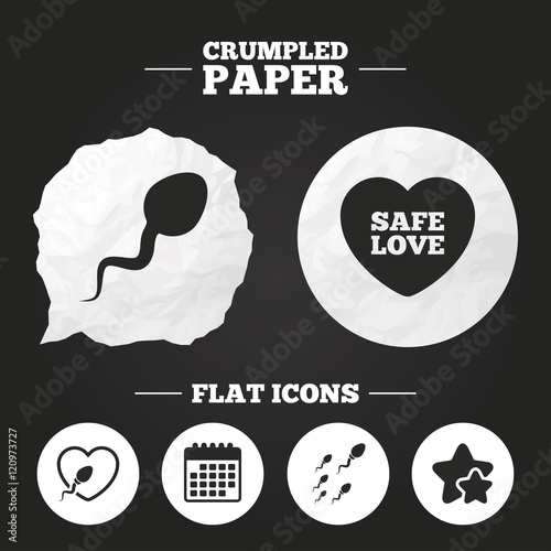 Sperm icons. Fertilization or insemination signs