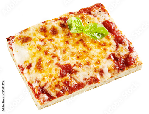 Portion of traditional Italian cheese pizza
