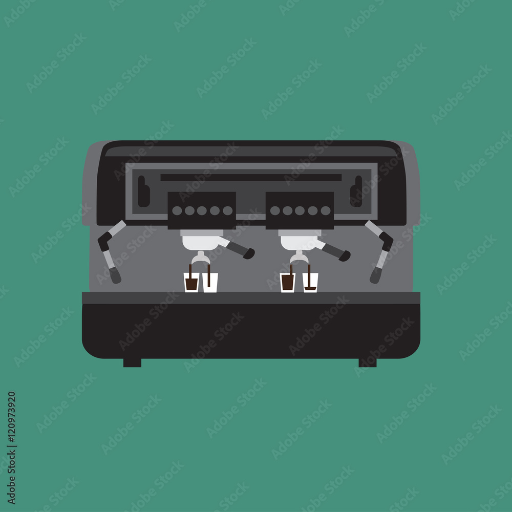 Obraz premium coffee machine with green backgorund