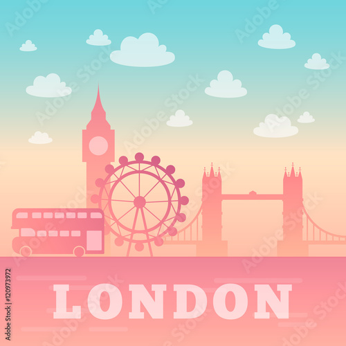 London city silhouette.